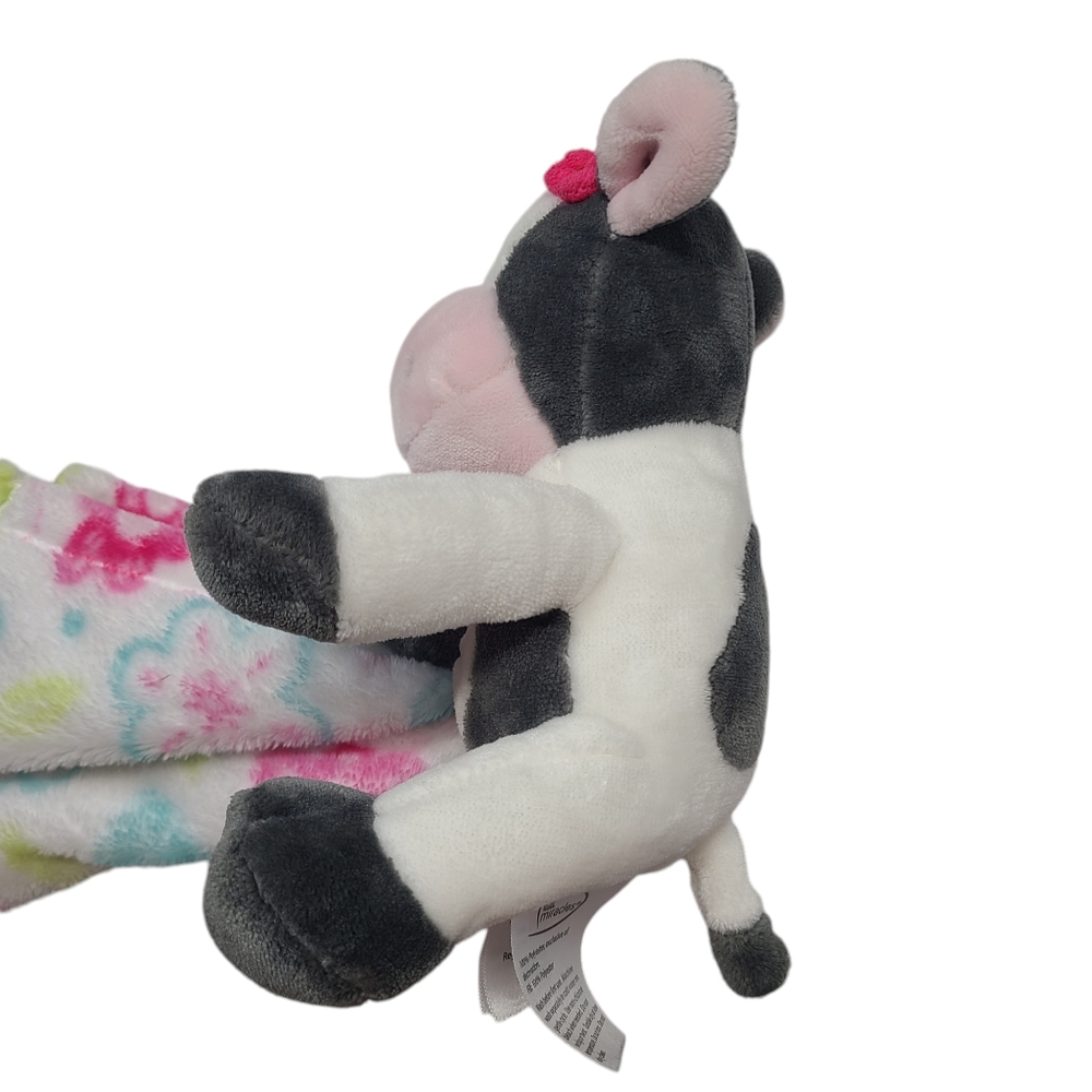 Little Miracles Cow Sweet Snuggles Security Blanket Lovey Plushie - Picture 3 of 7